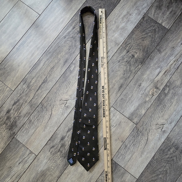 Disney Mickey Mouse Elegant Green 💯 Silk Patterned Mens Tie - Picture 10 of 10